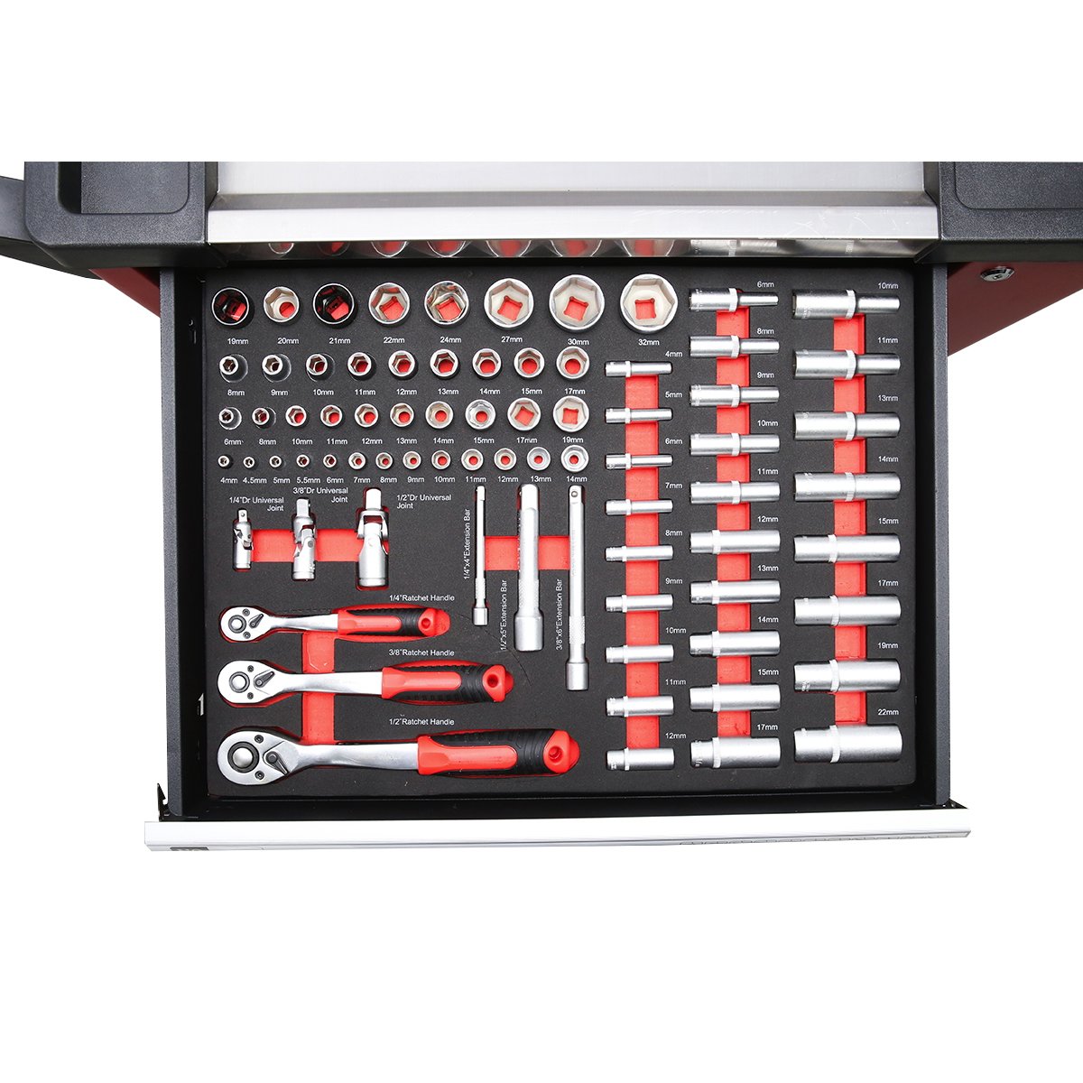Dulap carucior metalic cu scule 7 sertare 245 piese Breckner Germany